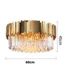 Axyaa Postmodern Crystal LED Chandelier in Silver/Gold Stainless Steel
