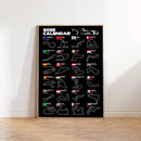 Axyaa F1 Track Canvas Poster: Abstract Sports Map Print for Modern Living Room