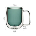 Axyaa Double-Layer Glass Mug with Handle, Heat-Resistant, Kawaii Design
