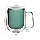 Axyaa Double-Layer Glass Mug with Handle, Heat-Resistant, Kawaii Design