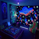 Axyaa Psychedelic Mandala Tapestry Wall Hanging for UV Home Decor