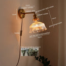 Axyaa Nordic Copper Glass Wall Sconce LED Light for Living Room and Bathroom