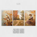 Rustic Canvas Posters Set for Autumn Farmhouse Decor by Axyaa: Reading Books, Forest, Bird Tree