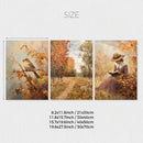 Rustic Canvas Posters Set for Autumn Farmhouse Decor by Axyaa: Reading Books, Forest, Bird Tree