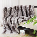 Axyaa Brown Stripe Faux Fur Throw Blanket - Luxuriously Soft and Cozy Fur Blanket