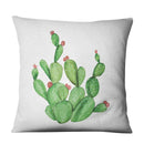 Luxurious Axyaa Succulent Cactus Flower Printed Linen Throw Pillow Case