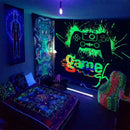 Axyaa Mushroom Glow Tapestry Trippy Gaming Wall Hanging Hippie Psychedelic Decor