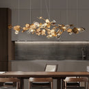 Axyaa Leaf Crystal Chandelier for Dining Room & Bar - Copper Retro Luxury