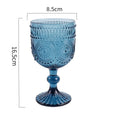 Axyaa Spiral Floral Embossed Goblet Set - 300ml Vintage Wine Glasses Cozy Collection