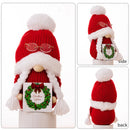 Axyaa Knitted Hat Doll with Fur Ball Ornament Doll for Christmas Decor