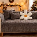 Axyaa Milk Velvet Sofa Cover Plush Winter Seat Protector Slipcover