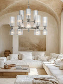 Axyaa Glass Pendant Light LED Chandelier for Classic Villa Home Decor