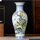 Axyaa Blue and White Ceramic Vase for Living Room Decoration and Flower Arrangement