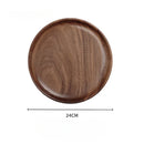 Round Black Walnut Tray by Axyaa - Wooden Plate for Home, Afternoon Tea, Snacks