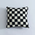 Axyaa Checkerboard Lamb Pillowcase in Black White Brown Green for Home Decor