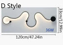 Axyaa Snake Long LED Wall Lamp for Bedroom Living Room, Retro Style Home Interior Lighting
