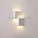Axyaa Double Square LED Wall Light - White Metal Indoor Decorative Lighting