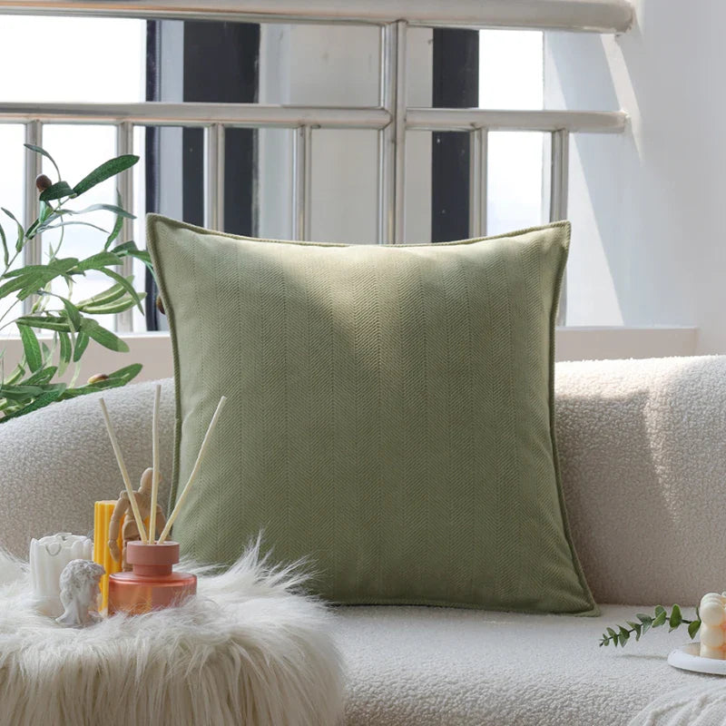 Axyaa Nordic Style Quilting Cushion Cover - Soft Cozy Throw Pillow for Home Decor