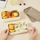Axyaa Portable Divided Bento Lunch Box - Microwaveable & Stackable Tiger-container for Kids