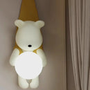 Axyaa Bear Wall Lamp: Children's Room Bedroom Resin Sconce Light