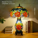 Axyaa Tiffany Stained Glass Table Lamp - Retro Luxe for Living Room & Bedroom