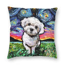 Pink Convertible Pillowcase White Poodle Sofa Cushion Cover Axyaa Home Decor
