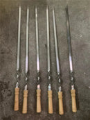Axya BBQ Skewers: 55cm Long Handle Kebab Grill Stick, Stainless Steel Outdoors Needle.