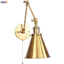 Axyaa Iron Gold LED Wall Lamp with Long Arm for Dining Living Room