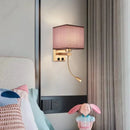 Axyaa LED Fabric Wall Light with Rotating Spotlight and USB Charging Port
