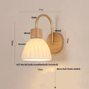 Axyaa White Glass LED Wall Lights | Modern Iron Stair Light with Pull Chain Switch