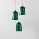 Axyaa Wabi Sabi Retro Green Pendant Lamp for Coffee Shop, Nordic Art Style E27 Handmade Metal Droplight