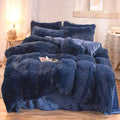 Axyaa Plush Pink Mink Velvet Queen Bedding Set with Sheets