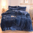 Axyaa Plush Pink Mink Velvet Queen Bedding Set with Sheets