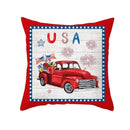 Axyaa LOVE USA Patriotic Letters Decorative Cushion Cover - Cartoon Style Home Decor Pillowcase