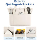 Axyaa Foldable Zipper Tote Bag - Women's Waterproof Shoulder Handbag for Travel & Work