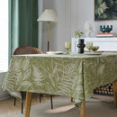 Axya Green Leaf Dining Table Cloth in American Fabric Art, Rectangle Design