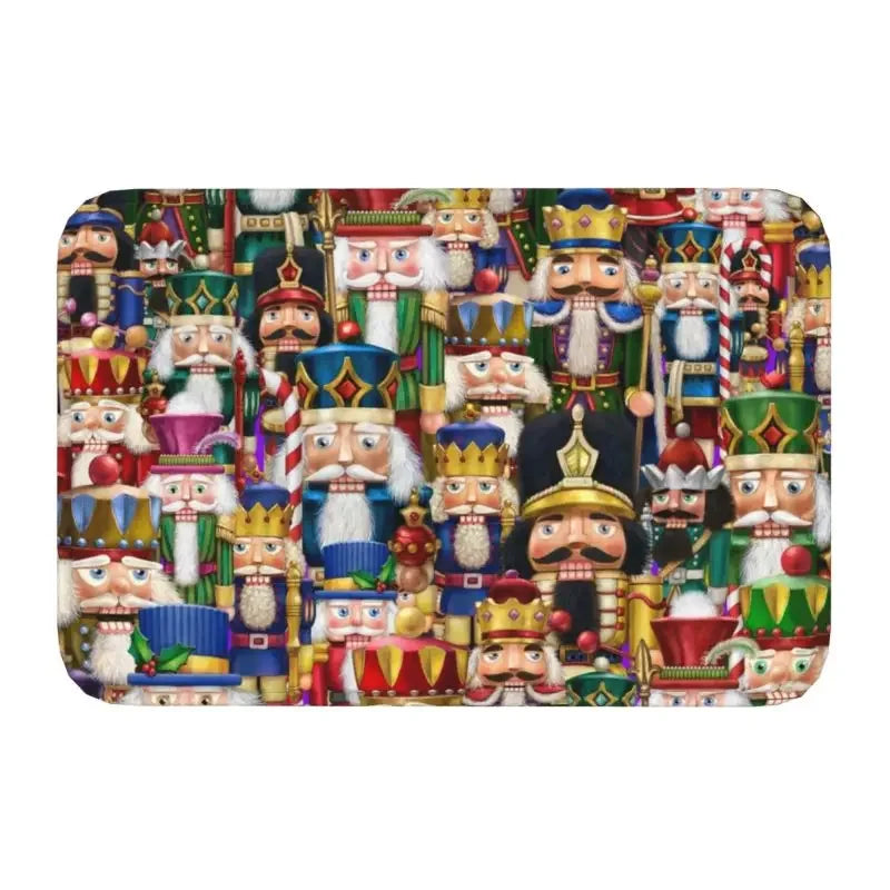 Axyaa Christmas Nutcracker Welcome Mat: Festive Home Decor Anti-Slip Carpet