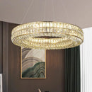 Axyaa Crystal Pendant Chandelier for Modern Luxury Decor, LED, Gold/Silver Finish