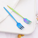 Axyaa Stainless Steel Fruit Cake Fork Set - 6Pcs