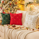 Axyaa Christmas Lanterns Embroidered Pillowcase Cojines, Retro Sofa Pillow Cover, Home Decor