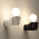 Axyaa Vintage Wood Hand Model Wall Lamps for Restaurant Study Dining Room