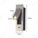 Axyaa LED Wall Lamp with Switch, Adjustable Angle, USB Rechargeable