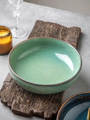 Axya Ceramic Salad Bowl Set Nordic Kitchen Soup Plate Vintage Cutlery Gift