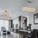 Axyaa Modern Glass LED Chandelier: Elegant Lighting for Living, Dining, Bedroom & Study