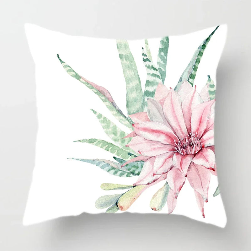 Axyaa Watercolor Cactus Flower Pillow Case 45x45cm