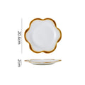 Axyaa Flower Shape Ceramic Plate for Desserts, Cakes, Pasta, Sushi - Molecular Cuisine Tableware