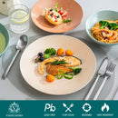 Axyaa Stoneware Tableware Set, Embossed, Service for 4/8/12