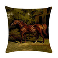 Axyaa Retro Horse Print Cushion Cover for Home Decor 45x45cm