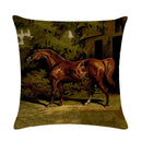 Axyaa Retro Horse Print Cushion Cover for Home Decor 45x45cm
