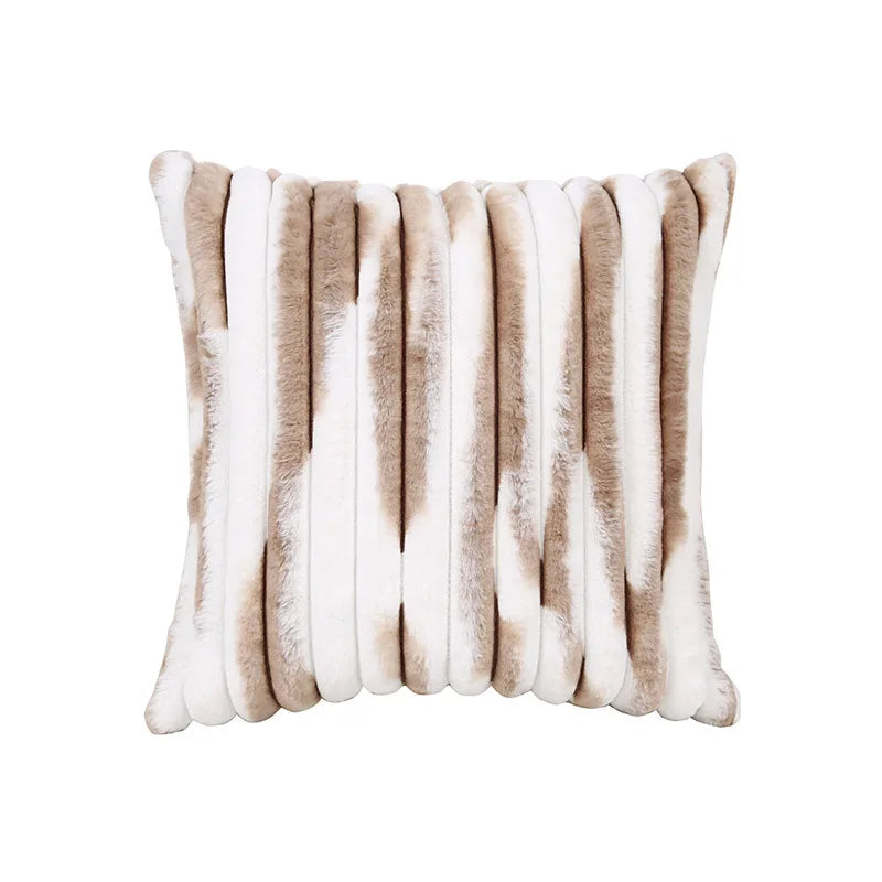 Luxury Coffee Plush Pillow Cover for Living Room Sofa Decor by Axyaa.